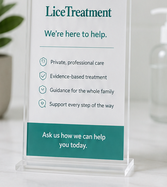 A home-visit service concept, LiceTreatment branded care materials